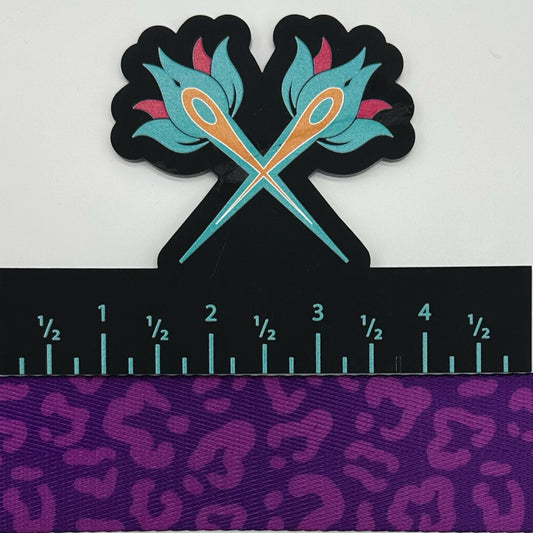 Purple Leopard Printed 1.5” Webbing