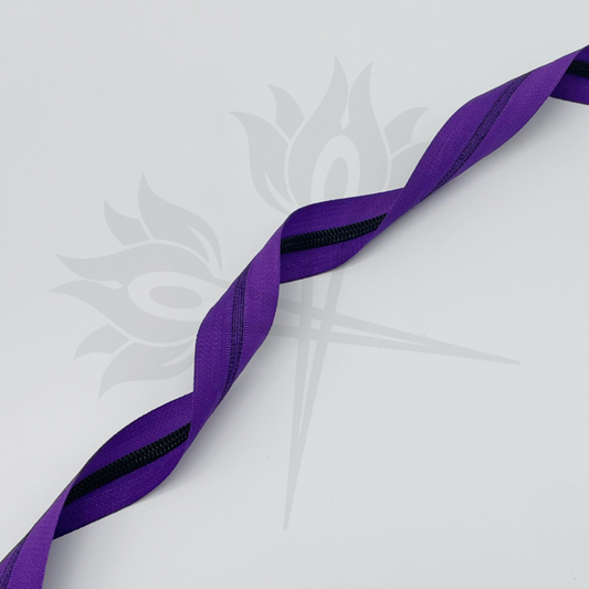 #5 Purple Zipper Tape/Black Coil - 3 yd cuts