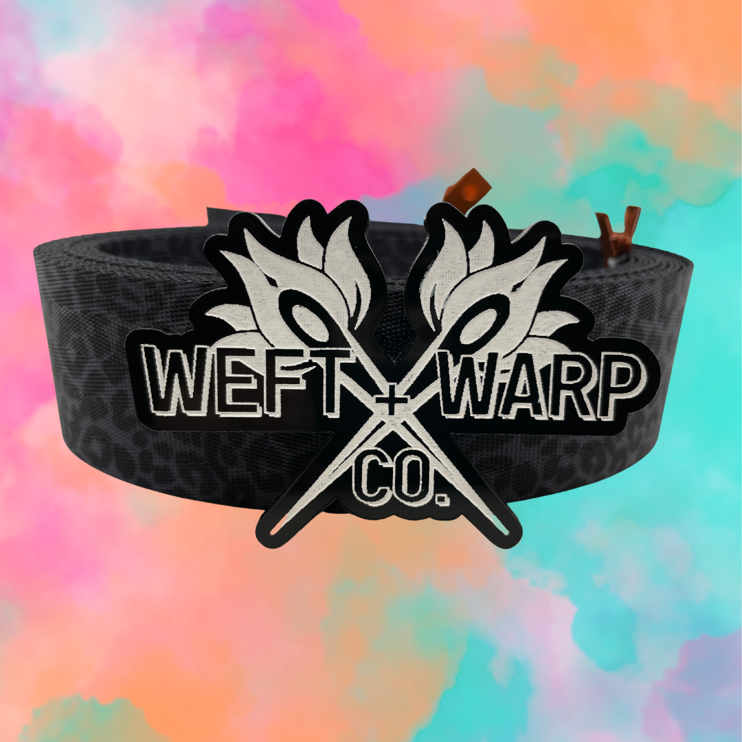 Black on Black Leopard Seatbelt Webbing - Weft + Warp Co.