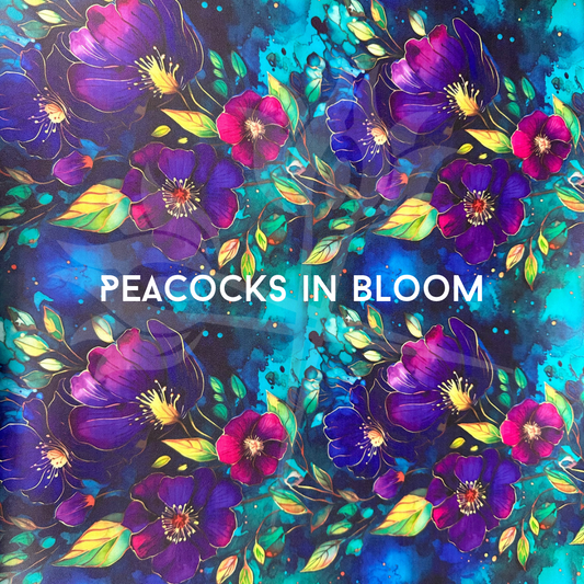 Peacocks in Bloom - Custom Printed Vinyl
